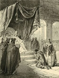 Edmund Ollier Collection: Louis the Pious Doing Penance for Treatment of his Nephew, Bernard, (c818), 1890