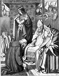 Louis the Pious making penance at Attigny in 822, 1840