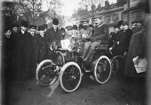 Onlooker Prints: Louis Renault in the driver's seat of a Voiturette Renault 1 hp, 1899