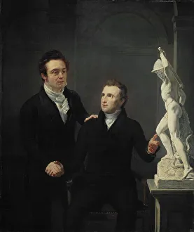 Louis Royer, Sculptor, and Albertus Bernardus Roothaan, Stockbroker, Friend of the Arts... 1825. Creator: Jan Willem Pieneman