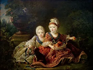 Louis Stanislas Xavier (1755-1824), Count of Provence, and his elder brother, Louis Auguste... 1757 Creator: Drouais, François-Hubert (1727-1775)