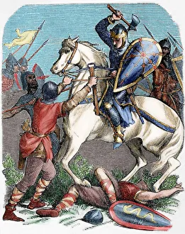 Louis VI the Fat at the Battle of Brenneville, 1119, (19th century). Creator: Unknown