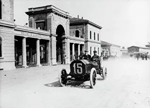 Bologna Prints: Louis Wagner driving a Fiat, Coppa Fiorio motor race, Bologna, Italy, 1908