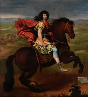 World History Prints: Louis XIV, King of France (1638-1715) on horseback