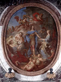 Louis XIV Presenting Peace to Europe, early 18th century. Artist: Francois Lemoyne Louis XIV Presenting Peace to Europe, early 18th century. Artist: Francois Lemoyne