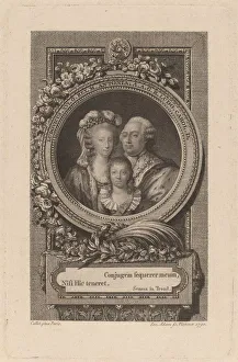 Garland Prints: Louis XVI, Marie-Antoinette, and Louis-Charles, 1793. Creator: Jacob Adam