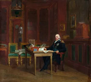 Louis Xviii Prints: Louis XVIII (1755-1824) in his Study at the Tuileries