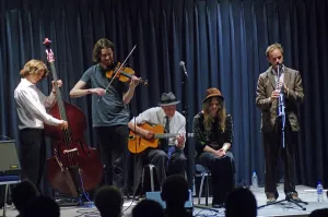 Louisa Jones, D O Brien, T Gould JM Fagon and E Bleach, Watermill Jazz Club, Dorking, Surrey, 2015