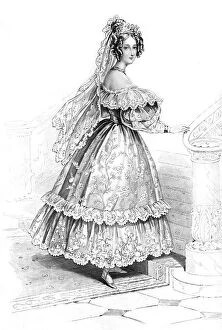 Images Dated 29th January 2007: Louise-Marie, Queen of the Belgians, in her wedding dress, 1832.Artist