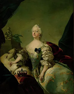 Louise Princess Prints: Louise, Queen of Denmark, c1741-1751. Creator: Carl Gustaf Pilo