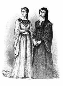 Images Dated 9th January 2007: Louise de Savoie and Marguerite de Valois, (19th century)