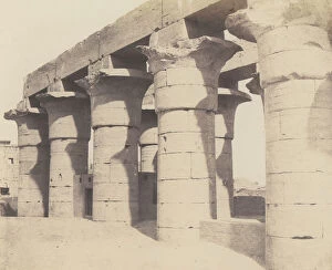 Teynard Gallery: Louksor (Thebes). Construction Centrale - Grande Colonnade, 1851-52, printed 1853-54