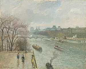 Camille Collection: The Louvre, Afternoon, Rainy Weather, 1900. Creator: Camille Pissarro