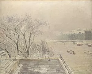 Big City Life Gallery: The Louvre under Snow, 1902. Artist: Pissarro, Camille (1830-1903)