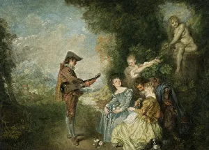 Jean Antonie Watteau Prints: The Love Lesson, early 18th century. Creator: Jean-Antoine Watteau