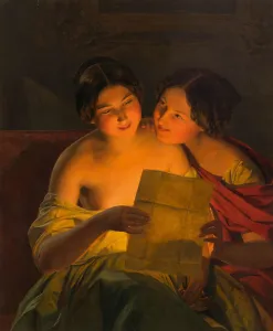 Message Prints: Love letter, 1848. Creator: Waldmüller, Ferdinand Georg (1793-1865)