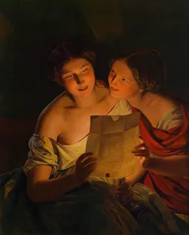 Amorous Gallery: Love letter. Artist: Waldmuller, Ferdinand Georg (1793-1865)