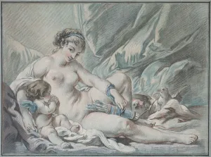 François Boucher French Prints: Love Requests Venus to Return His Weapons to Him