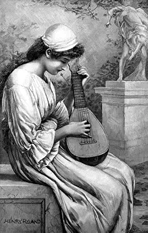 Richard Prints: Love Song - by Henry Ryland, 1898. Creator: Franz Hanfstaengl