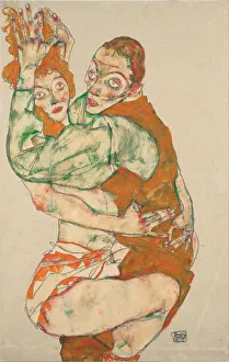 Schiele Prints: Lovemaking, 1915. Artist: Schiele, Egon (1890?1918)