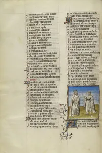 Jean Clopinel De Meun Prints: The Lover and the Personification of Friendship in Conversation; Roman de la Rose