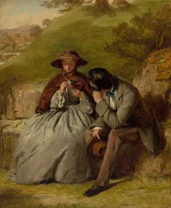 Wp Frith Prints: The Lovers, 1855. Creator: William Powell Frith