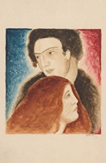 Unhappy Prints: Lovers, 1920-1930. Creator: Mikulas Galanda