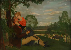 Relationship Prints: The Lovers, 1920. Artist: Somov, Konstantin Andreyevich (1869-1939)
