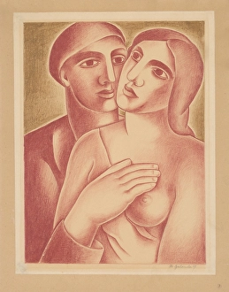 Orava Gallery Prints: Lovers, 1927. Creator: Mikulas Galanda