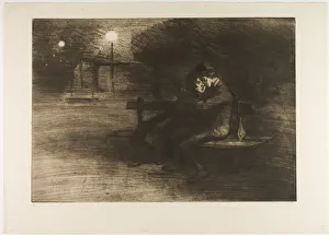 Lovers on a Bench, 1902. Creator: Theophile Alexandre Steinlen