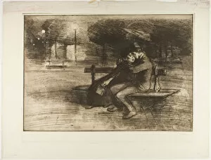 Benches Gallery: Lovers on a Bench, 822. Creator: Theophile Alexandre Steinlen
