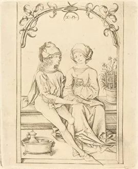 Carnation Gallery: The Lovers, c. 1490. Creator: Israhel van Meckenem