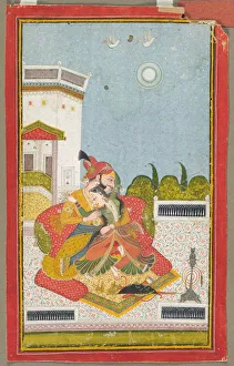 Bundi Prints: Lovers Embracing (Raga Malkaus), c. 1760. Creator: Unknown