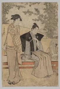 1752 1815 Prints: Two Lovers (from the series Brocades of the East in Fashion)