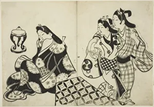 Jihei Sugimura Prints: Lovers Leaving a Room, c. 1684 / 98. Creator: Sugimura Jihei