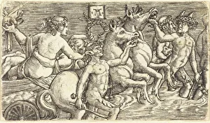 Sea God Prints: Lovers led by Seagods on Triumph, c. 1520/1525. Creator: Albrecht Altdorfer