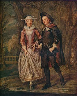 Studio Volume 102 Prints: Lovers in a Park, 1745 (1931). Artist: Marcellus Laroon the Younger