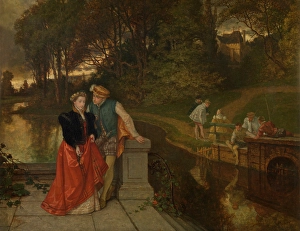 Courtship Prints: Lovers in the Park, 1855. Creator: Joseph Lies