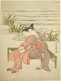 Lovers Playing the Same Shamisen (parody of Xuanzong and Yang Guifei), c. 1767