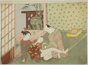 Lovers with Young Attendant Looking on, from an untitled series of erotic prints, c. 1766
