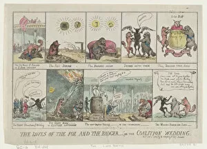 Coat Of Arms Gallery: The Loves of the Fox and The Badger, or The Coalition Wedding. January 7, 1784