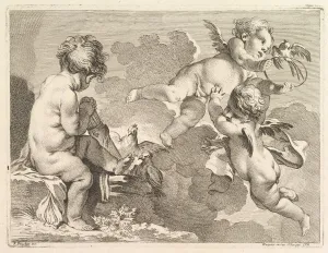Cute Gallery: Three Loves, one of which is seated, holding a quiver, 1727-60