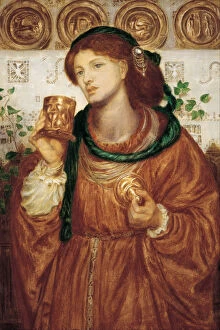 Gouache On Paper Gallery: The Loving Cup, ca 1867. Artist: Rossetti, Dante Gabriel (1828-1882)