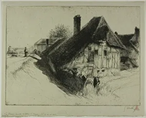 Leheutre Gustave Prints: Low-Seated Peasant Dwelling, Troyes, 1896. Creator: Gustave Leheutre