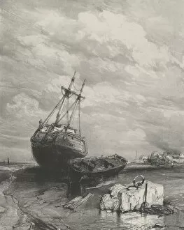 Lithograph On Chine Collé Gallery: Low Tide, 1833. Creator: Eugene Isabey