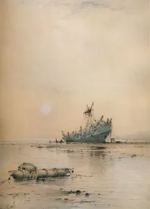 Low tide at Leigh, c1899. Artist: Albert Ernest Markes