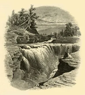 Woodward John Douglas Prints: Lower Falls, Portage, 1874. Creator: John Douglas Woodward