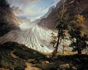 Albula Range Collection: The Lower Grindelwald Glacier. Artist: Fearnley, Thomas (1802-1842)
