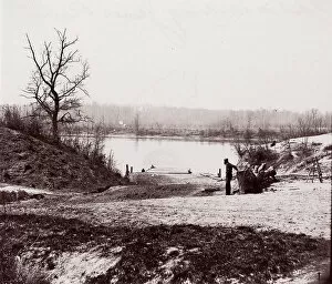 Russell Gallery: Lower Pontoon Bridge, Deep Bottom, James River, 1864. Creator: Andrew Joseph Russell