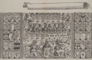 Habsburg Collection: The Lower Portion of the Genealogy of Maximilian; with the Left Edge of the Scroll for